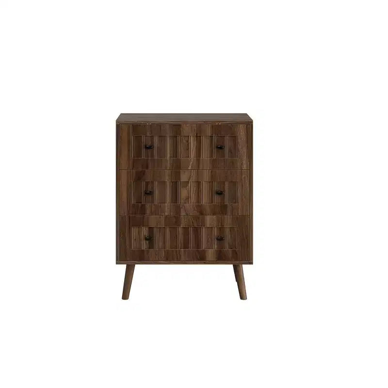 Commode moderne en bois de 24 po avec 3 tiroirs et poignées en métal