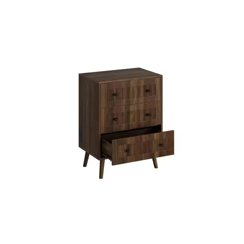 Commode moderne en bois de 24 po avec 3 tiroirs et poignées en métal