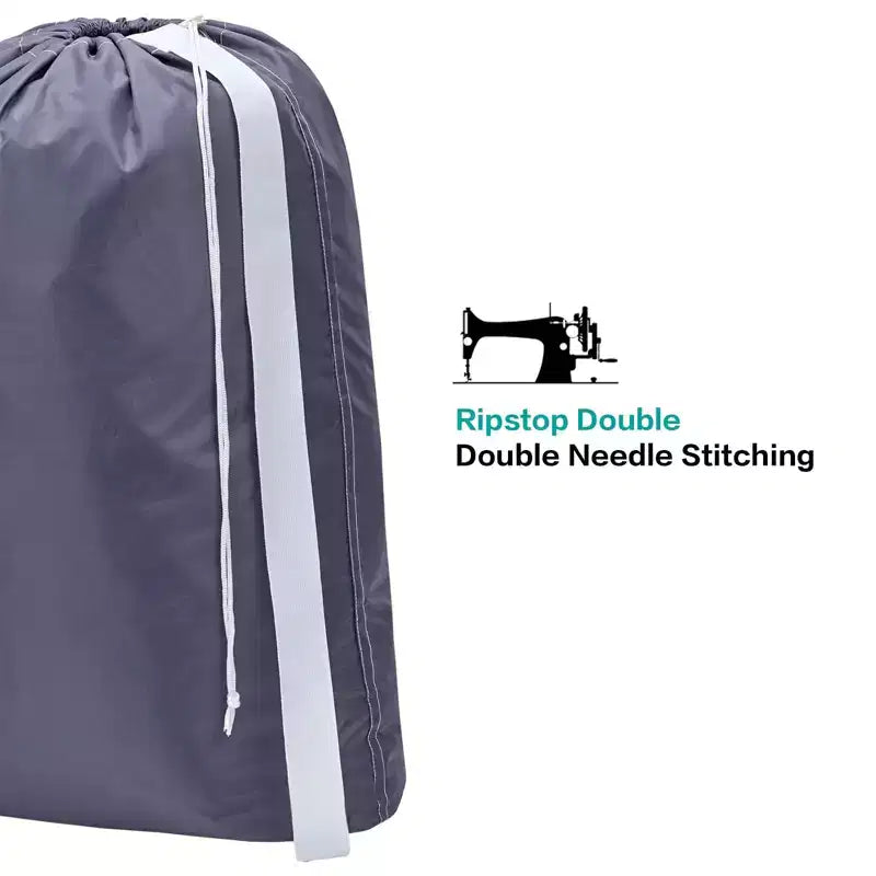 Lot de 2 grands sacs à linge en nylon XL avec sangle, organiseur de vêtements sales