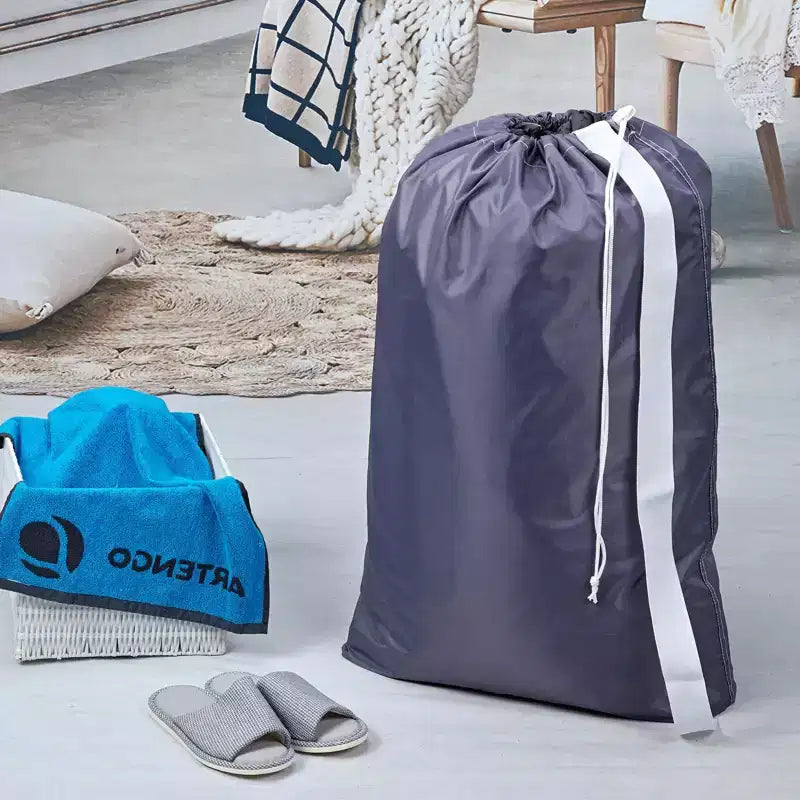 Lot de 2 grands sacs à linge en nylon XL avec sangle, organiseur de vêtements sales