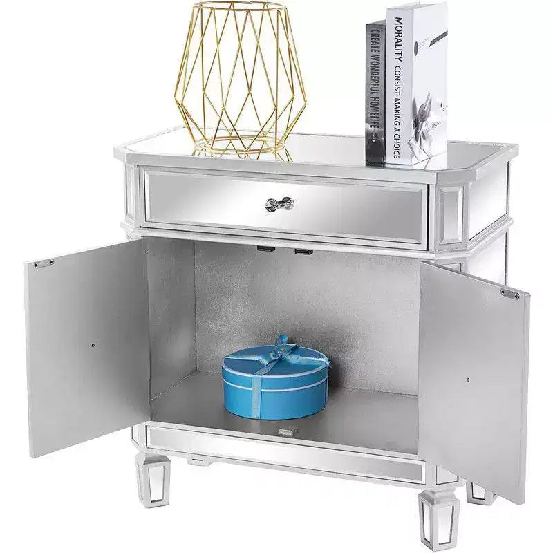Commode miroir 70 cm avec 1 tiroir et 2 portes
