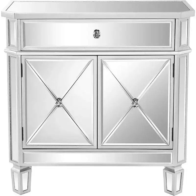 Commode miroir 70 cm avec 1 tiroir et 2 portes