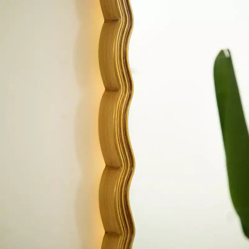 Miroir mural rétro arqué 24" avec cadre en PU festonné, 3 températures de couleur réglables, salle de bain ou chambre