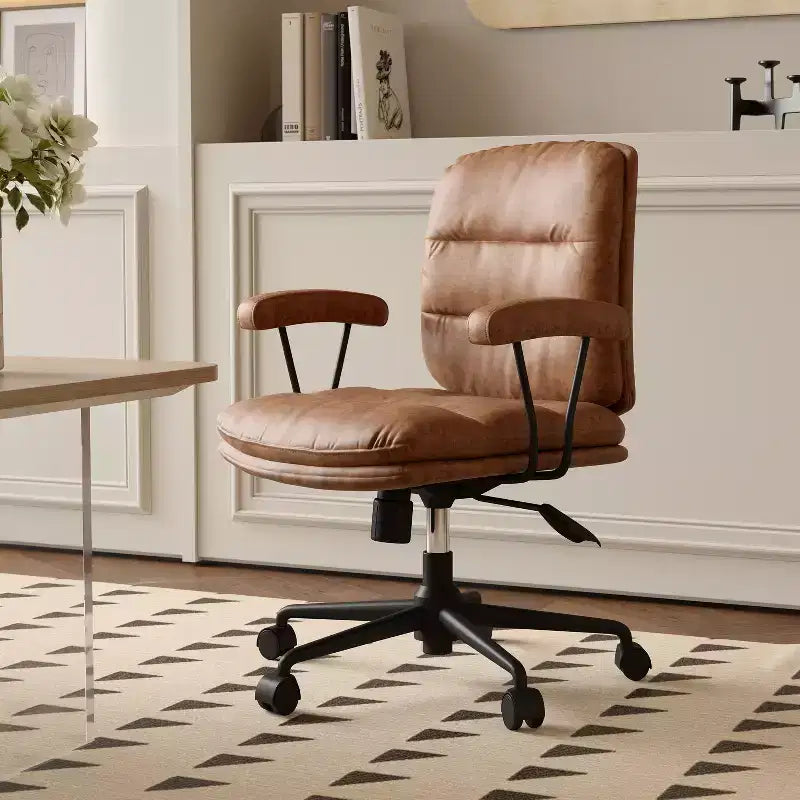 Fauteuil de bureau moderne en similicuir, pivotant à 360° et réglable en hauteur