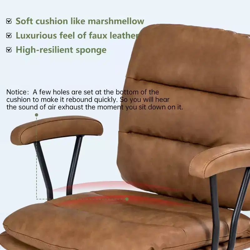 Fauteuil de bureau moderne en similicuir, pivotant à 360° et réglable en hauteur