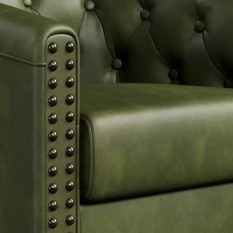 Fauteuil d'appoint pivotant, Fauteuil moderne clouté, Siège de lecture confortable à 360° pour Salon et Chambre à coucher
