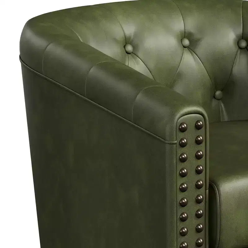 Fauteuil d'appoint pivotant, Fauteuil moderne clouté, Siège de lecture confortable à 360° pour Salon et Chambre à coucher