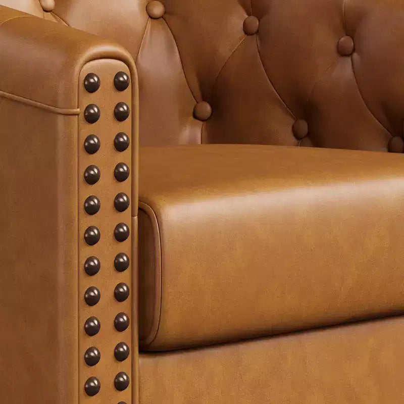 Fauteuil d'appoint pivotant, Fauteuil moderne clouté, Siège de lecture confortable à 360° pour Salon et Chambre à coucher