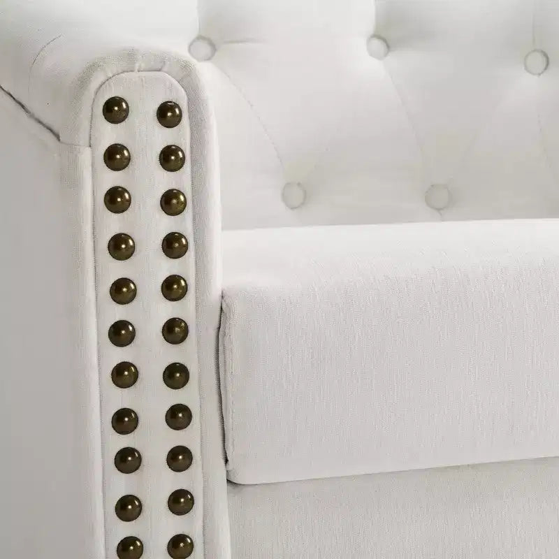 Fauteuil d'appoint pivotant, Fauteuil moderne clouté, Siège de lecture confortable à 360° pour Salon et Chambre à coucher