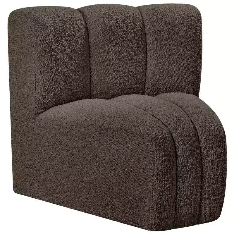 Chaise d'angle courbée en tissu bouclette Meridian Furniture Arc