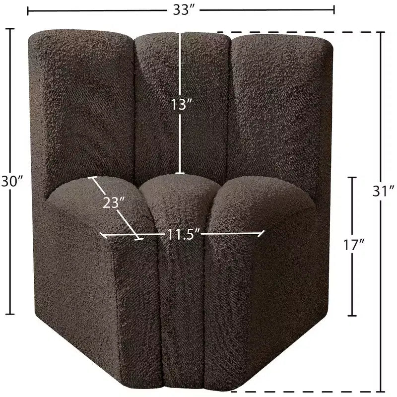 Chaise d'angle courbée en tissu bouclette Meridian Furniture Arc