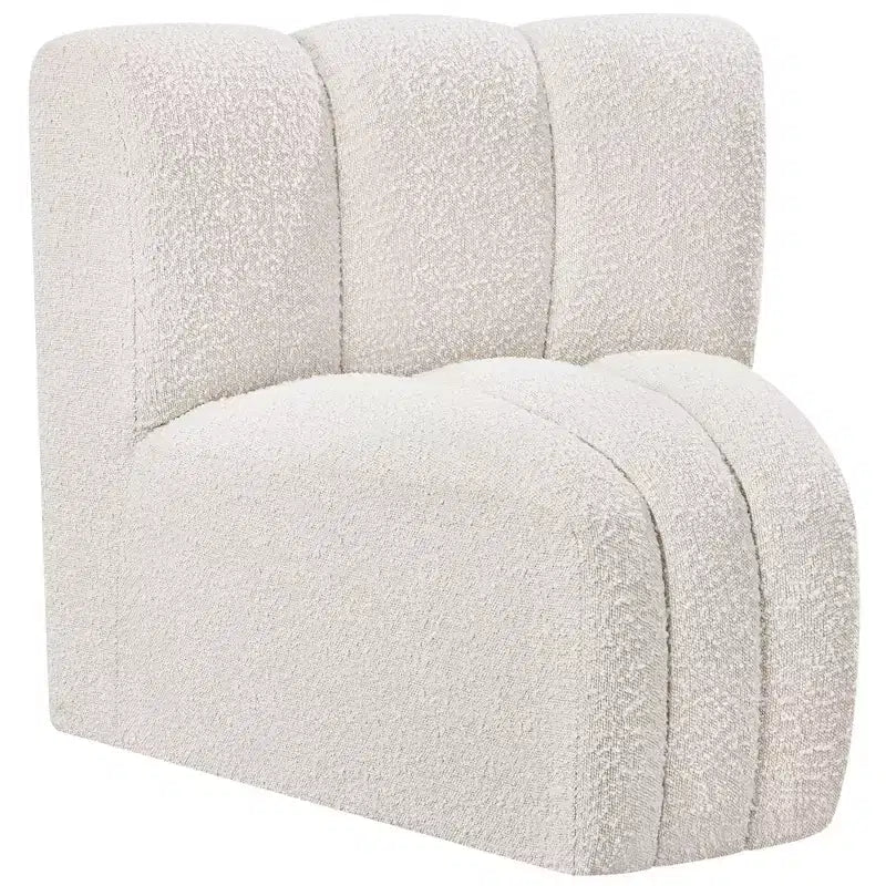 Chaise d'angle courbée en tissu bouclette Meridian Furniture Arc