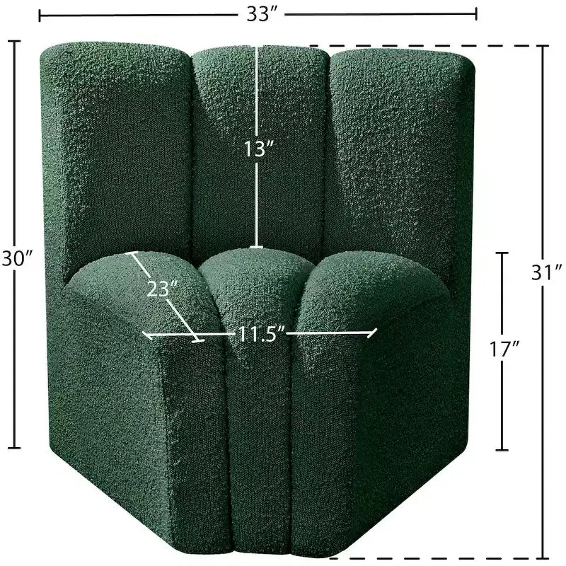Chaise d'angle courbée en tissu bouclette Meridian Furniture Arc