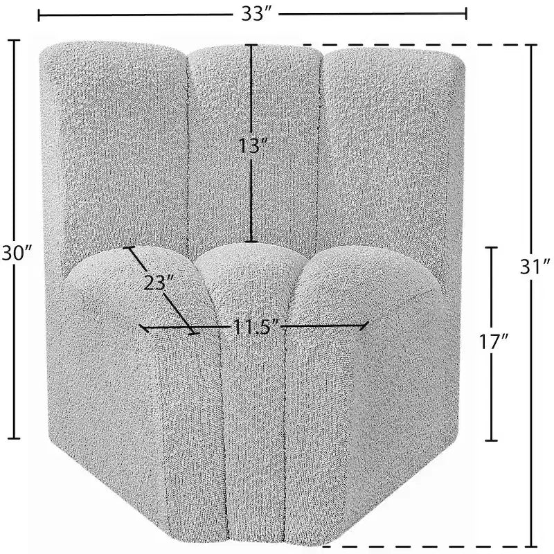 Chaise d'angle courbée en tissu bouclette Meridian Furniture Arc