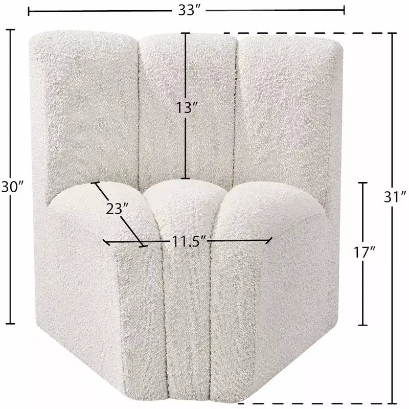 Chaise d'angle courbée en tissu bouclette Meridian Furniture Arc