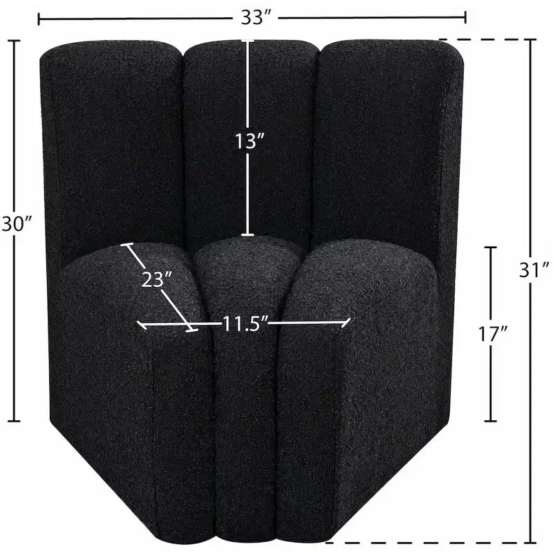 Chaise d'angle courbée en tissu bouclette Meridian Furniture Arc