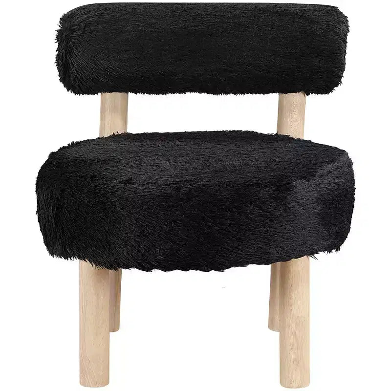 Fauteuil d'appoint en tissu façon shearling végétalien, beige