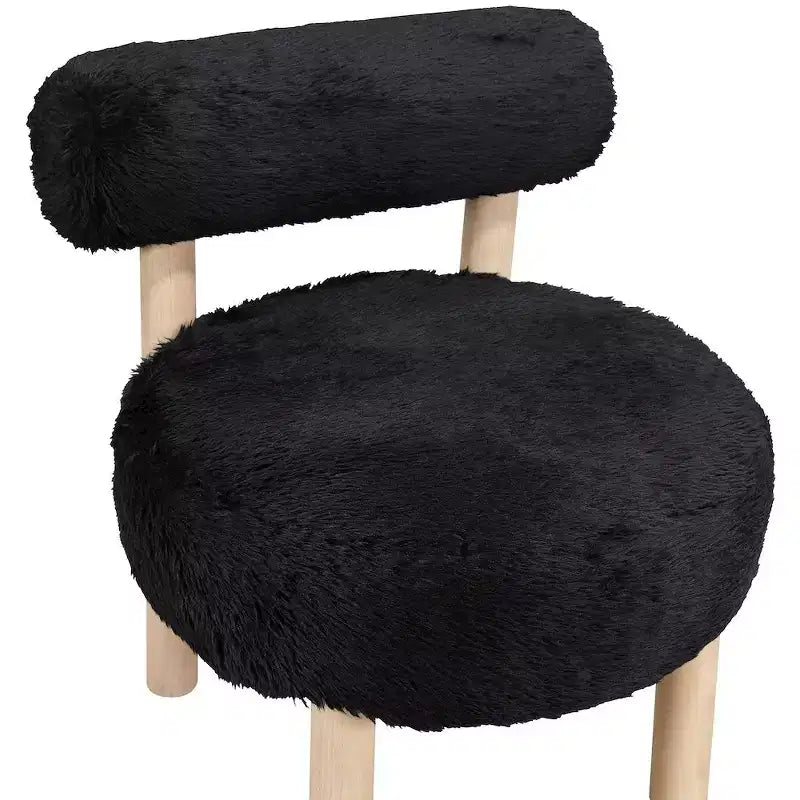 Fauteuil d'appoint en tissu façon shearling végétalien, beige