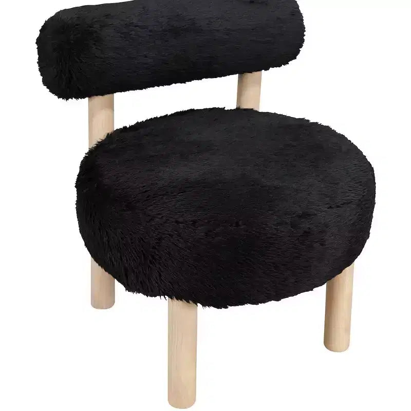 Fauteuil d'appoint en tissu façon shearling végétalien, beige