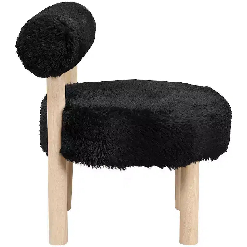 Fauteuil d'appoint en tissu façon shearling végétalien, beige