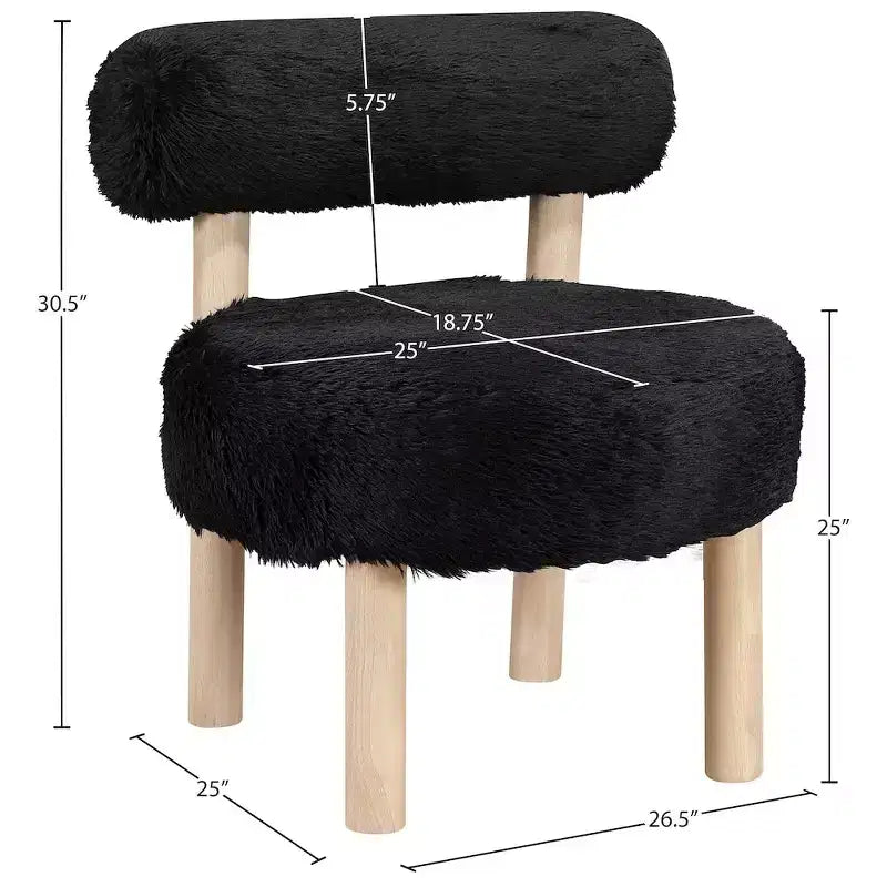 Fauteuil d'appoint en tissu façon shearling végétalien, beige