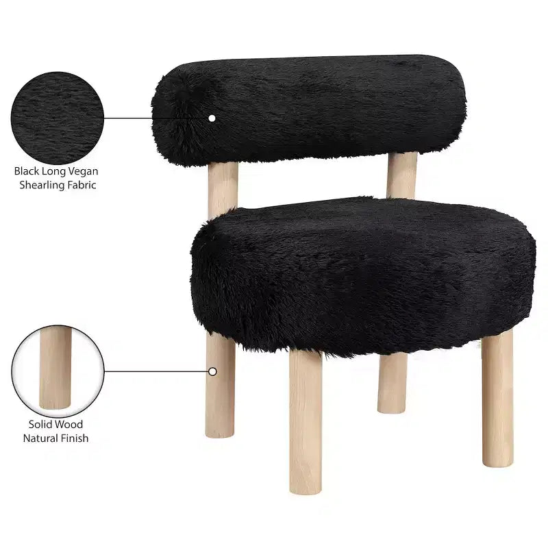 Fauteuil d'appoint en tissu façon shearling végétalien, beige