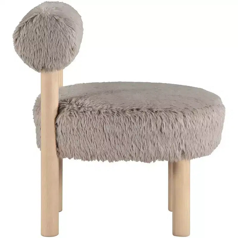 Fauteuil d'appoint en tissu façon shearling végétalien, beige