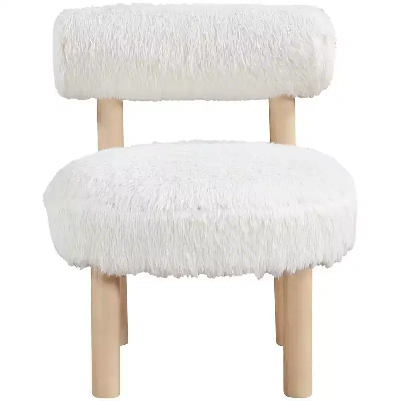 Fauteuil d'appoint en tissu façon shearling végétalien, beige