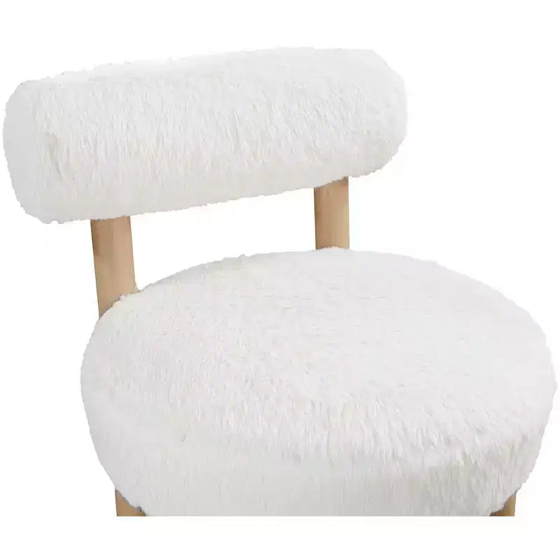 Fauteuil d'appoint en tissu façon shearling végétalien, beige