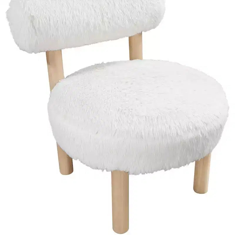 Fauteuil d'appoint en tissu façon shearling végétalien, beige