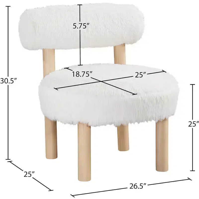 Fauteuil d'appoint en tissu façon shearling végétalien, beige