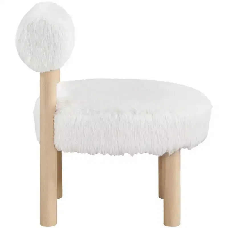 Fauteuil d'appoint en tissu façon shearling végétalien, beige