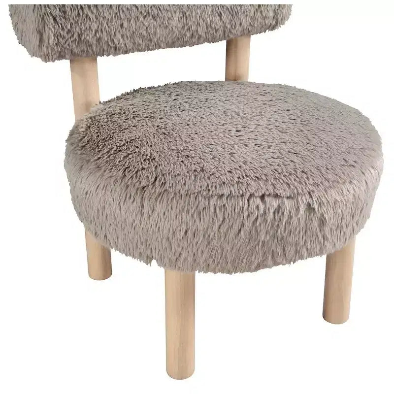 Fauteuil d'appoint en tissu façon shearling végétalien, beige