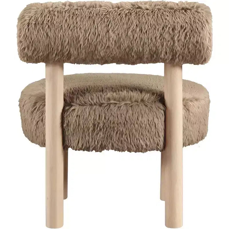 Fauteuil d'appoint en tissu façon shearling végétalien, beige