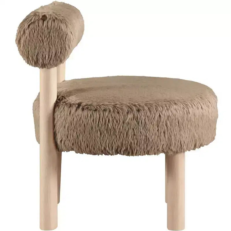 Fauteuil d'appoint en tissu façon shearling végétalien, beige