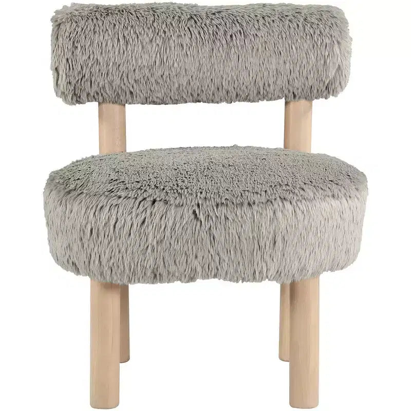 Fauteuil d'appoint en tissu façon shearling végétalien, beige