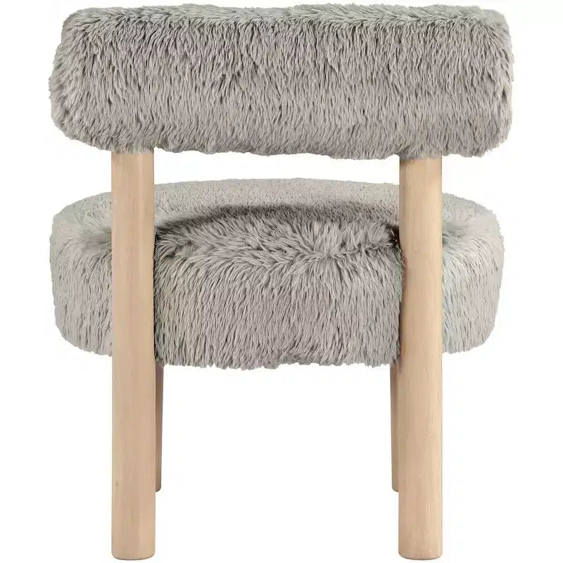 Fauteuil d'appoint en tissu façon shearling végétalien, beige