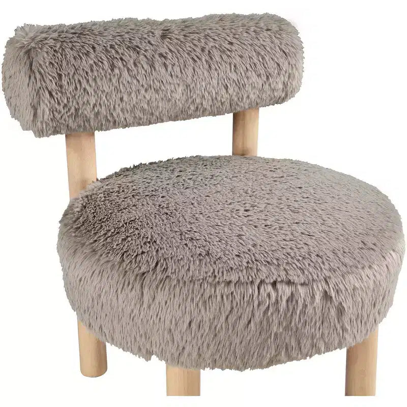 Fauteuil d'appoint en tissu façon shearling végétalien, beige
