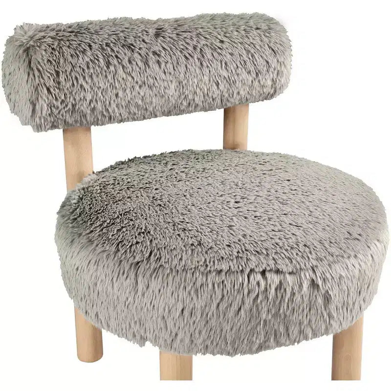 Fauteuil d'appoint en tissu façon shearling végétalien, beige