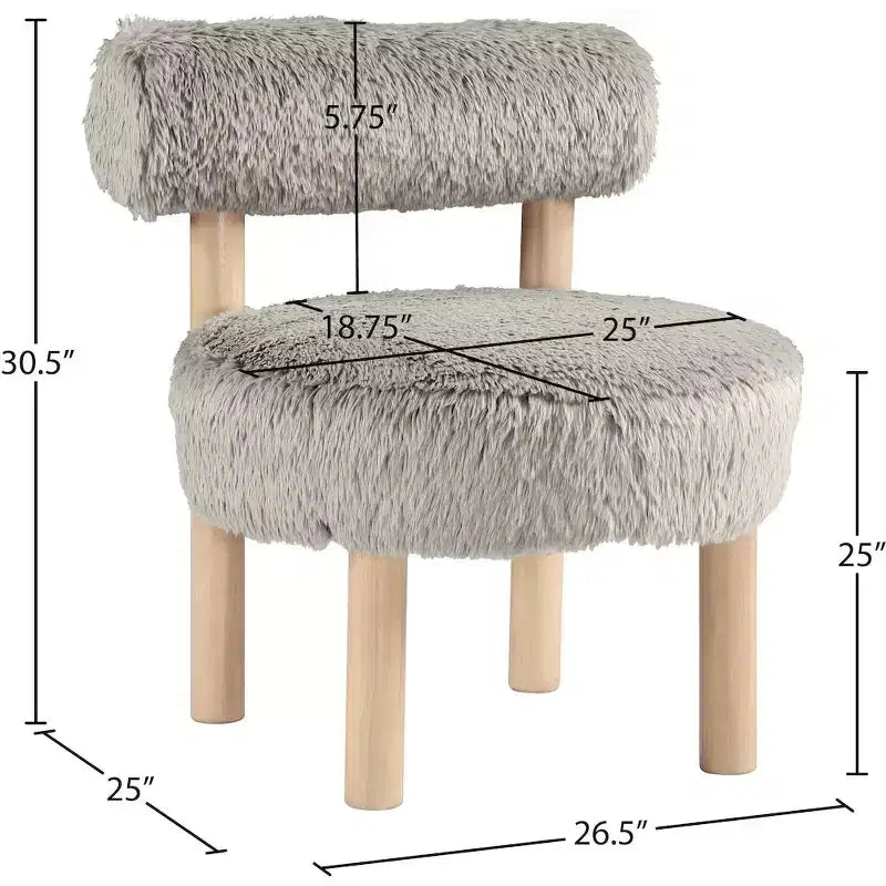 Fauteuil d'appoint en tissu façon shearling végétalien, beige