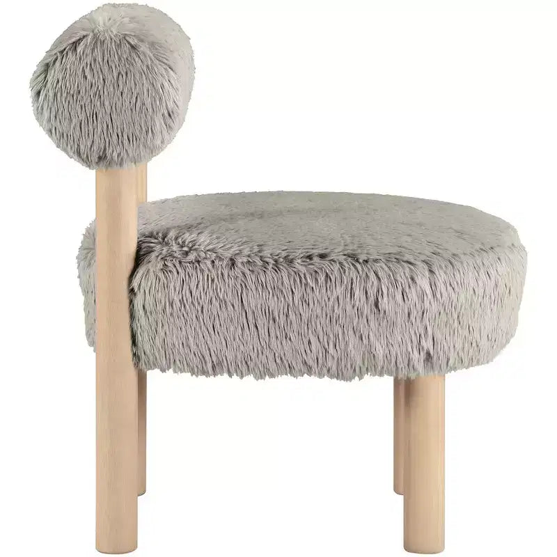 Fauteuil d'appoint en tissu façon shearling végétalien, beige