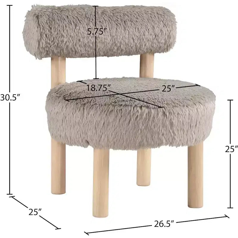 Fauteuil d'appoint en tissu façon shearling végétalien, beige
