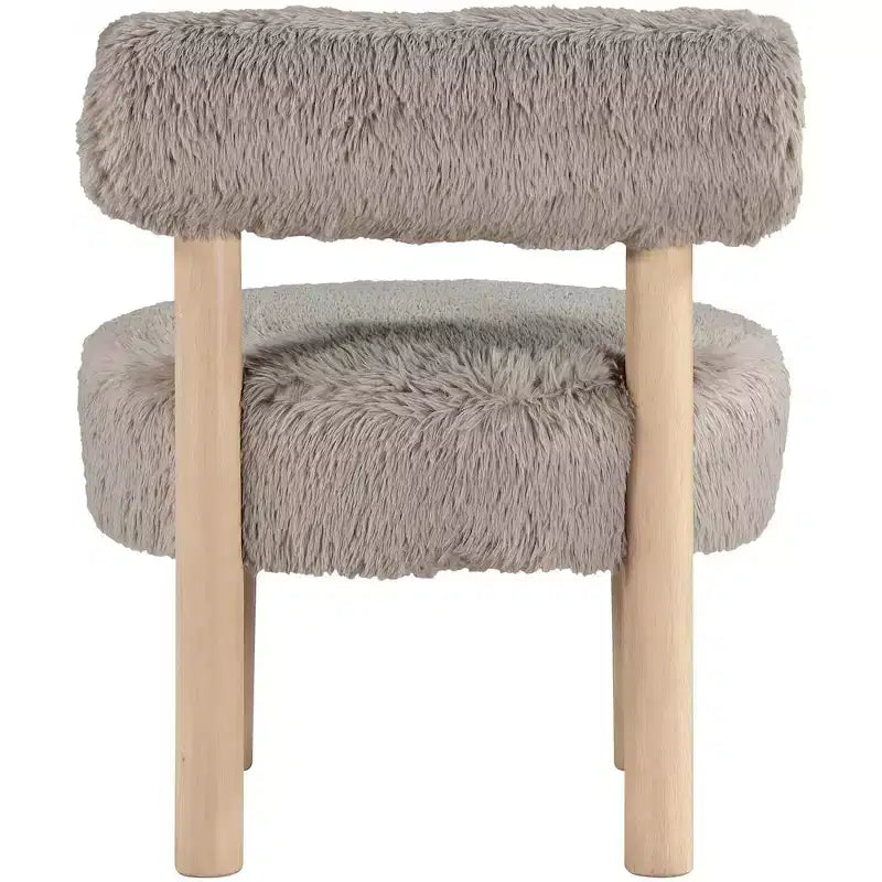 Fauteuil d'appoint en tissu façon shearling végétalien, beige