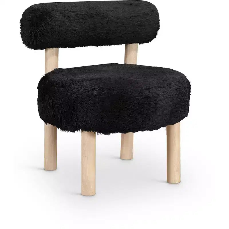 Fauteuil d'appoint en tissu façon shearling végétalien, beige