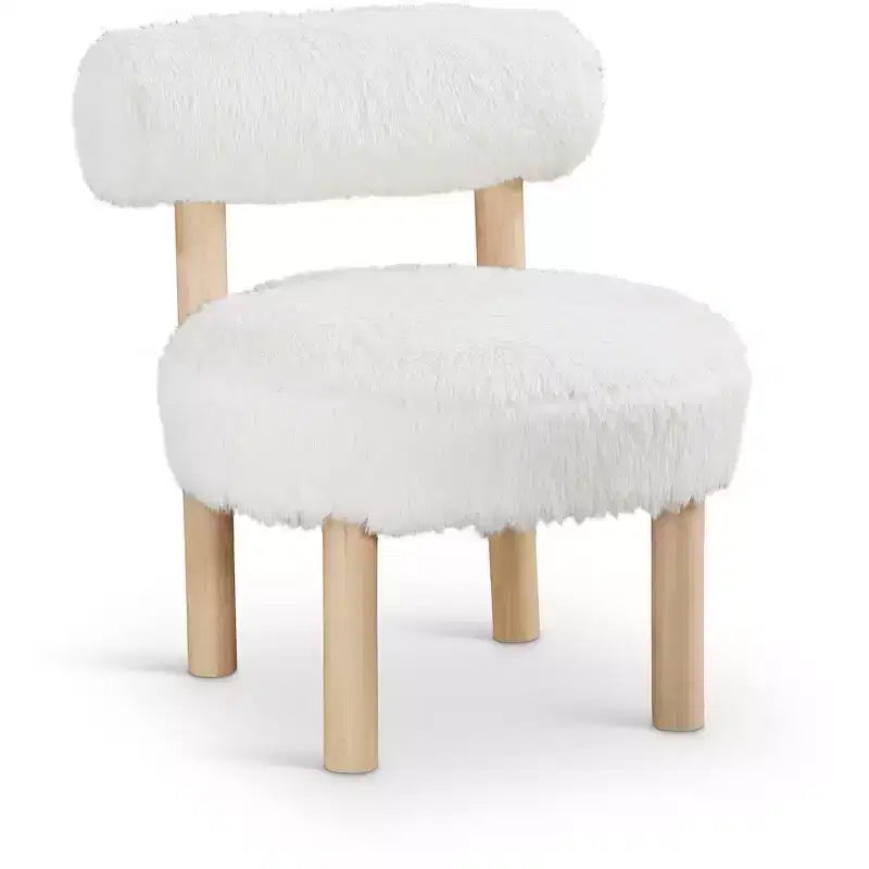 Fauteuil d'appoint en tissu façon shearling végétalien, beige