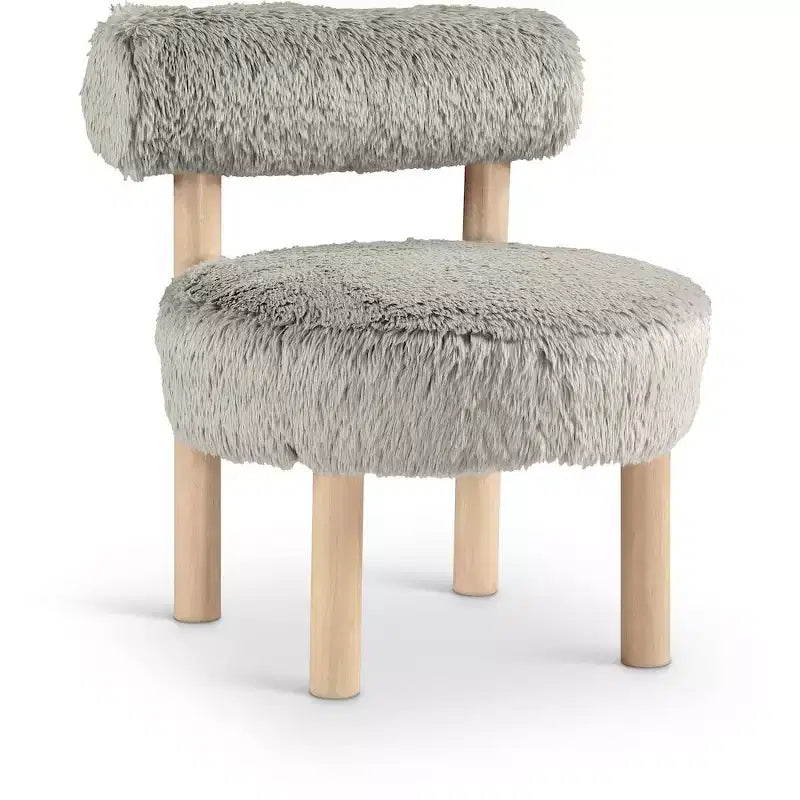 Fauteuil d'appoint en tissu façon shearling végétalien, beige