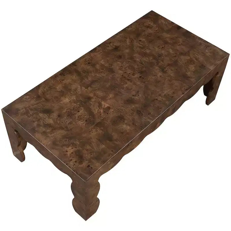 Table basse en placage de loupe de noyer