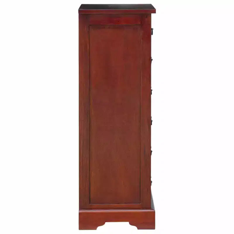 Commode, bois d'acajou massif marron, 45 x 35 x 100,5 cm