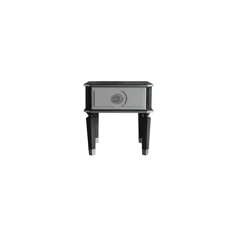 Table d'appoint carrée de 24 po en bois manufacturé gris clair et anthracite